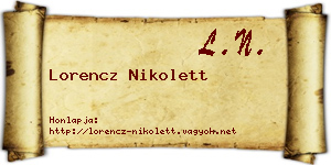 Lorencz Nikolett névjegykártya